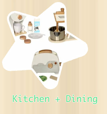 Wooden play kitchen accessories